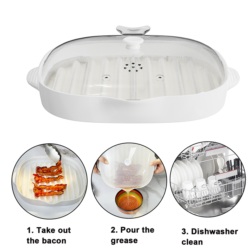 White Microwave Bacon Tray